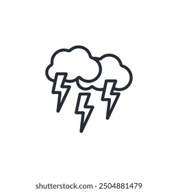 Storm icon. vector.Editable stroke.linear style sign for use web design,logo.Symbol illustration.