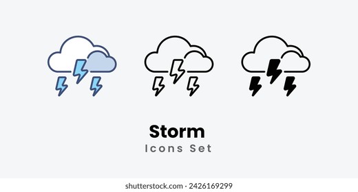 Storm-Icons setzen Herbst-Icons Vektor Stock Illustration.