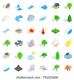 Storm icons set. Isometric style of 36 storm vector icons for web isolated on white background