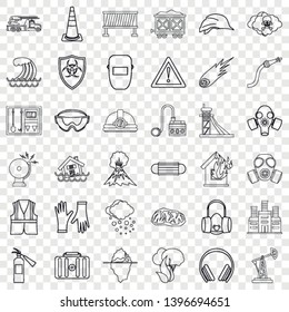 Storm icons set. Outline style of 36 storm vector icons for web for any design