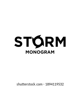 storm with initial letter with o modification as spinner vector logo icon illustration design isolated white background