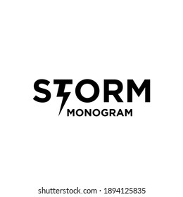 storm with initial letter with t modification as thunderbolt vector logo icon illustration design isolated white background