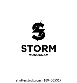 tormenta con letra s inicial logotipo del vector del icono diseño de imagen fondo blanco aislado