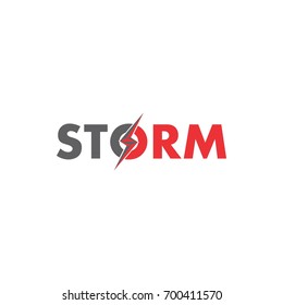 STORM letter with lightning logo design vector