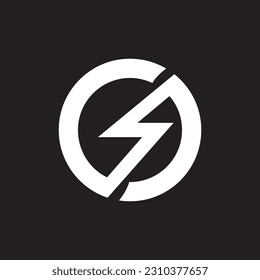storm or lightning in circle logo.