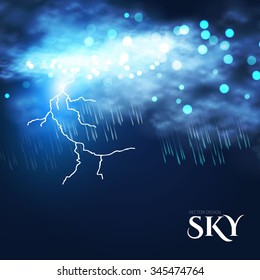 Storm with Lightning. Weather Design. Vector illustration.