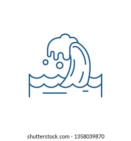 Storm line icon concept. Storm flat  vector symbol, sign, outline illustration.