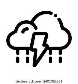 Storm Line Icon - Single Icon, Vector