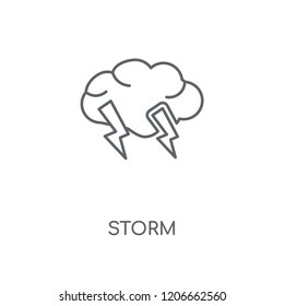 Storm linear icon. Storm concept stroke symbol design. Thin graphic elements vector illustration, outline pattern on a white background, eps 10.