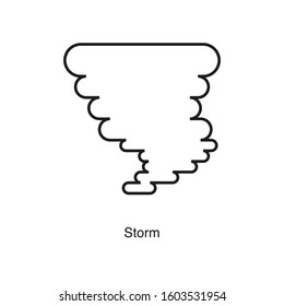 Storm linear icon vector on white background. Black icon illustration