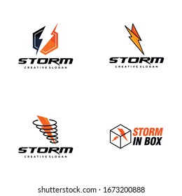 Design und Vektorillustration von Storm-Logos