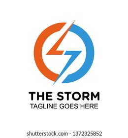 Storm logo - electric logo - clip art vector