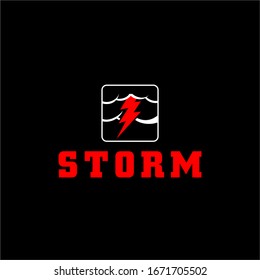 Imagen de material de plantilla vectorial del logotipo de tormenta