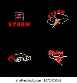 Imagen de material de plantilla vectorial del logotipo de tormenta