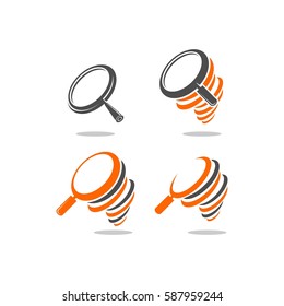 storm magnifying glass vector logo