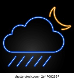 storm neon sign, modern glowing banner design, colorful modern design trend on black background. Vector illustration.