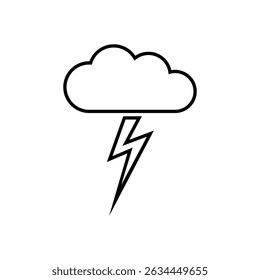 storm outline icon vector on white background