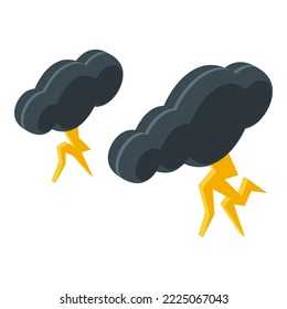 Storm panic icon isometric vector. Fear attack. Anger stress