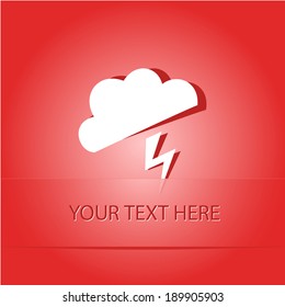 Storm. Paper sticker as bookmark. Vector illustration. Eps10.