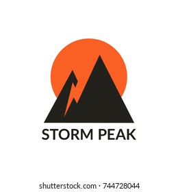Storm peak, mountain icon.