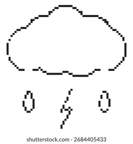 Storm-Pixel-Symbol, 8-Bit. Isolierte Vektorgrafik.
