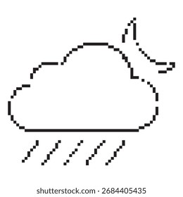ícone storm pixel, 8 bits. Ilustração isolada de vetor.