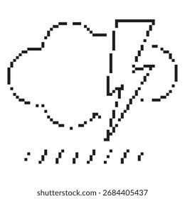Storm-Pixel-Symbol, 8-Bit. Isolierte Vektorgrafik.