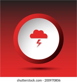 Storm. Plastic button. Vector illustration.