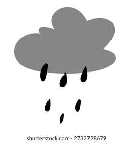 Ilustração de ícone de nuvem de chuva de tempestade adequada para alertas meteorológicos e gráficos ambientais.