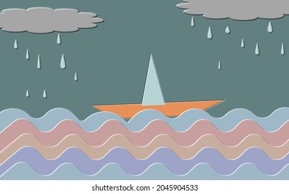 Storm and rain in the Sea 