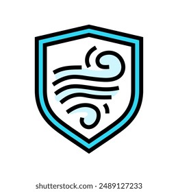 storm resistant label product caution color icon vector. storm resistant label product caution sign. isolated symbol illustration