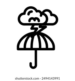 storm resistant label product caution line icon vector. storm resistant label product caution sign. isolated contour symbol black illustration