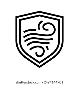 storm resistant label product caution line icon vector. storm resistant label product caution sign. isolated contour symbol black illustration