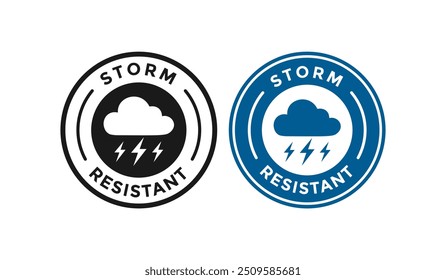 Storm resistant logo badge design. Suitable for protection, weather, label product and information