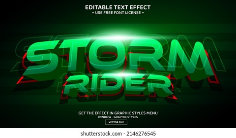 Storm rider 3D editable text effect template