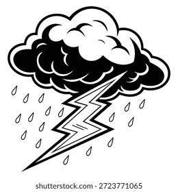 Storm Silhouette Vector and Illustration.