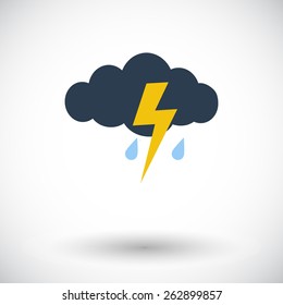 Storm. Single flat icon on white background. Vector illustration.