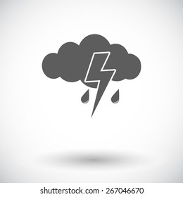Storm. Single flat icon on white background. Vector illustration.