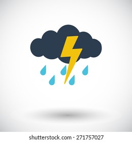 Storm. Single flat icon on white background. Vector illustration.