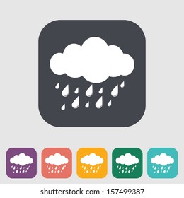 Storm. Single flat icon. Vector illustration.