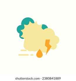 storm, sunny flat icon, isolated icon in light background, perfect for website, blog, logo, graphic design, social media, UI, mobile app