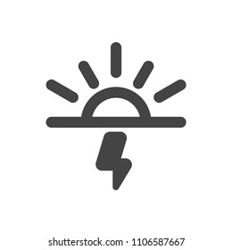 Storm and sunrise vector icon