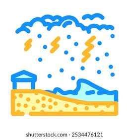 tempestade onda furacão ícone cor do desastre vetor. tempestade onda furacão sinal de desastre. símbolo isolado ilustração