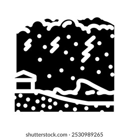 tempestade onda furacão ícone de desastre glifo vetor. tempestade onda furacão sinal de desastre. símbolo isolado ilustração