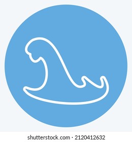 Storm Surge Icon in trendy blue eyes style isolated on soft blue background