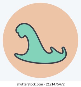 Storm Surge Icon in trendy color mate style isolated on soft blue background