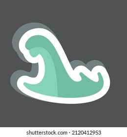 Storm Surge Sticker in trendy isolated on black background