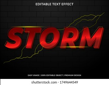 Storm Text Effect Template With 3d Style And Bold Font Concept Use For Brand Label And Logotype Sticker