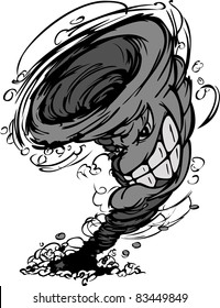 Storm Tornado Mascot  Cartoon Image