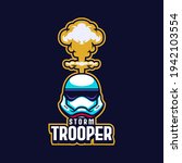 Storm trooper head e-sport logo design